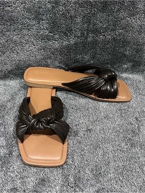 The Drop Women's Ida Bow Flat sandals in mahogany size 9.5